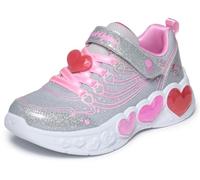 Skechers Scarpe da Ginnastica da Ragazza con Cuore incantato e luci in Rete Luccicanti