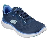 Skechers Scarpe da Ginnastica Flex Appeal 5.0 New Path da Donna, Bordo Blu a Rete Blu Navy, 8 UK Wide