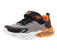 Skechers Scarpe da Ginnastica Flex-Glow Ultra da Ragazzo, Nere e Antracite, Sintetico/Tessuto/Rosso TR, 1.5 UK Bambino