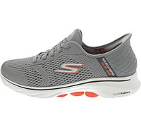 Skechers Scarpe da ginnastica Go Walk 7-Free Hand 2 da uomo, Grigio/arancione, 11.5 Wide