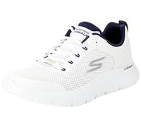 Skechers Go Walk Flex Indipendente, Sneaker Uomo, Tessuto Sintetico Bianco e Blu Navy, 45 EU