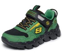 Skechers Scarpe da Ginnastica Mega-Flex Lite da Ragazzo, Verde e Nero, Sintetico/Tessuto/Giallo TR, 42 UK Bambino