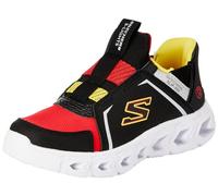 Skechers Scarpe da Ginnastica per Ragazzi, Colore Nero Sintetico/Tessuto/Rosso, Giallo e Si, Taglia 45, Nero Tessuto Sintetico Rosso Giallo Si, 28 EU