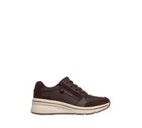 Skechers Donna Billion Flex Luxe Up Sneaker, Chocolate Duraleather Suede Mesh, 40 EU