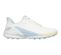 Skechers Go Scarpe da Golf da Donna con Tomaia Sintetica con Lacci, Senza tacche, Bianco/Blu/Giallo, Taglia 38