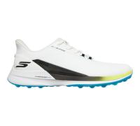 Skechers Uomo Go Golf Mens Waterproof Synthetic Lace-Up Spike Less Golf Shoe Slip-in ALLENATRICE, White/Blue/Yellow, 44 EU