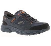 Skechers Scarpe Slip-On Da Uomo In Suede E Pelle Con Memory Foam Blu Taglia UK