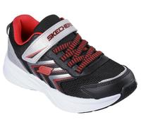 Skechers Bambino Microspec Tread Sneaker in Nero/Rosso, Taglia 28, Lavabile in lavatrice