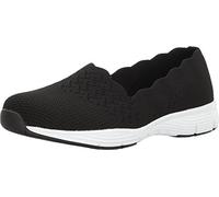 Skechers Seager-Stat-Scalloped Collar, Engineered Skech-Knit Slip-on-Classic Fit, Mocassino Donna, Nero/Nero, 35 EU