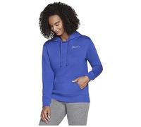 Skechers Signature Pullover Hoodie Felpa con Cappuccio, Clematis Blue, XS Donna
