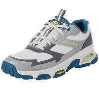 Skechers Skech-Air inviato Elegante, Sneaker Uomo, Gray Leather Synthetic Textile Aqua Trim, 39.5 EU