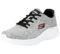 Skechers Skech-Lite PRO Faregrove, Sneaker Uomo, Gray Circular Knit/Synthetic/Red Trim, 42 EU