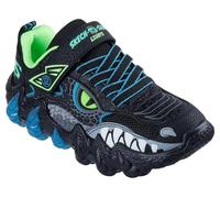 Skechers Skech-O-Saurus Lights 2.0, Scarpe da Ginnastica, Black Synthetic/Textile/Blue & Lime Trim, 27 EU