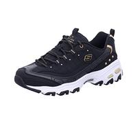 Skechers Skechers D'lites, Sneaker Donna, Nero Duraleather Gold Trim, 37 EU