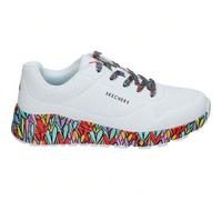 SKECHERS | Skechers JGoldcrown UNO Lite Subtle Love Sneakers da donna - Scarpa sportiva bianca con stampa a cuore - Sneakers con lacci - Memory foam raffreddato ad aria - Lavabile in lavatrice - Model