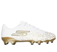 Skechers SKX_ 1.5 Academy FG Shoes in Bianco/Nero/Oro, Taglia 46