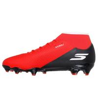 Skechers SKX_2 High Academy FG - Scarpette da Calcio da Uomo, Leggere, Imbottite, Colore Rosso/Sintetico/Bordo Nero, Taglia 36