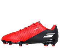 Skechers SKX_2 Jr Youth MG - Scarpe da Calcio Leggere e Traspiranti con preciso Controllo della Palla, Finiture Rosse Sintetiche/Nere, Taglia 38