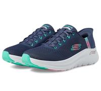 Skechers Donna Slip-ins: Arch Fit 2.0 - Easy Chic Sneaker in Blu Navy Blue/Turchese, Taglia 35, Vegan, Lavabile in lavatrice