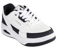 Skechers Sneaker da Donna Uno Court Courted StyleSneaker, Pelle Bianca Duraleather Nero Trim, 37 EU