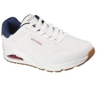 Skechers Sneaker da Donna Uno, Durabuck Bianco Navy Camoscio Rosso Reticolo, 46 EU