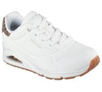 Skechers Sneaker da Donna Uno-Jungle Nite, Bianco/Leopardo, 35,5 EU, Bianco Leopardato, 35.5 EU
