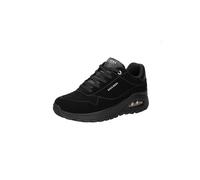 Skechers Sneaker da Donna Uno Rugged Chillproof, Finitura in Pelle Scamosciata Nera con Ricamo Duraleather, 38 EU