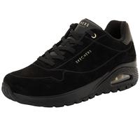 Skechers Sneaker da Donna Uno Rugged Chillproof, Finitura in Pelle Scamosciata Nera con Ricamo Duraleather, 37 EU