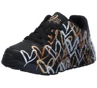 Skechers Sneaker da Ragazza Uno Lite Metallic LoveSneaker, Nero Pu Oro Trim, 12 UK Child