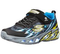 Skechers Light Storm 2.0 Sneaker, Scarpe da Ginnastica, Black Textile Synthetic Blue Yellow Trim, 28 EU