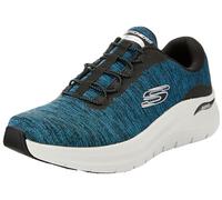 Skechers Arch Fit 2.0 Upperhand, Senza Lacci Uomo, Bordo Nero Sintetico a Rete Verde Acqua, 39 EU