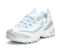 Skechers Sneaker D'Lites-Chromatic Donna, Bianco/Argento/Azzurro, 37 EU
