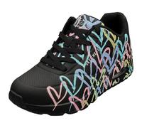 Skechers Sneaker Donna Uno Spread The Love, Nero Viola Turchese Durabuck Nero Mesh, 37 EU