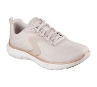 Skechers Sneaker Flex Appeal 5.0 Luxe Glow Donna – Naturale/Oro, Vegan, lavabile in lavatrice – 40