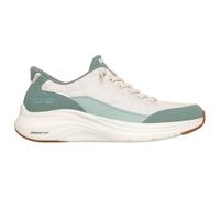 Skechers Contour Foam Natural EaseSneaker Donna, Finiture in Pelle Duraleather Salvia Bianco, 40 EU
