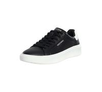 Skechers, Sneaker Suit Court Break Uomo, Black Duraleather White Heel Trim, 43 EU