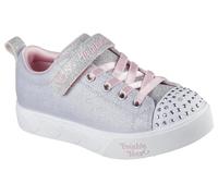 Skechers Sneaker Sweetie da Ragazza Heart Steps-Shimmer, Grigio/Rosa, 18.5 EU