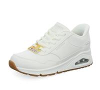 Skechers Sneaker Uno Banksia da Donna, Maglia Duraleather Bianca, 38 EU
