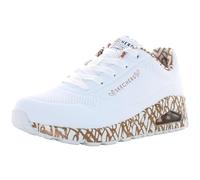 Skechers Uno Loving LoveSneaker da Donna, Finiture con Stampa in Oro Rosa Durabuck Bianco, 36.5 EU