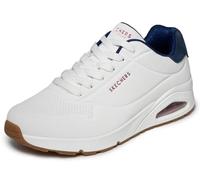 Skechers Sneaker Uno Stand on Air Bambino, Bianco Durabuck Navy Suede Rosso Mesh Trim, 42 EU