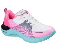 Skechers Snoop Ace Cyber Walker, Scarpe da Ginnastica Donna, White, Black And Pink Mesh/Hot Melt/Blue TR, 36 EU