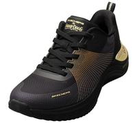 Skechers Snoop Ace Cyber Walker, Scarpe da Ginnastica Donna, Black And Gold Mesh/Hot Melt/Gold Trim, 39 EU