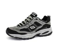Skechers Sport Vigor 2.0 Trait - Sneaker da Uomo in Memory Foam, Carbone/Nero, 9.5 Wide