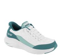 Skechers Sport Women's Women's Contour Foam Cozy Fit Hands Free Slip-INS Sneaker, White/Turq, 6