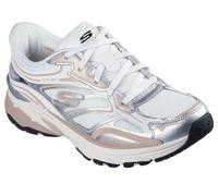Skechers Stamina SportSneaker Donna, Argento Duraleather Bianco Mesh Rosa Trim, 38.5 EU