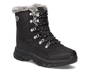 Skechers Stivali da neve da donna per il freddo, Maglia Duraleather Nera, 39.5 EU
