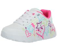 Skechers Street Girls, Sneaker, White Synthetic/Neon Multi Trim, 35.5 EU