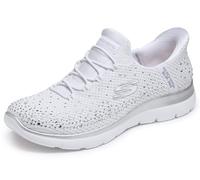 Skechers Summits-Brilliant Shine Hands Free Slip-ins, Scarpe da Ginnastica Donna, White Silver WSL, 39.5 EU