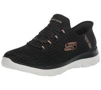 Skechers Summits Classy Night - Sneaker da donna da infilare, Nero oro rosa, 38.5 EU