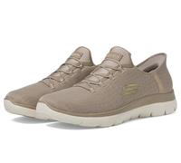 Skechers Summits-Classy - Sneaker da donna, senza mani, senza lacci, Tortora/Oro, 5